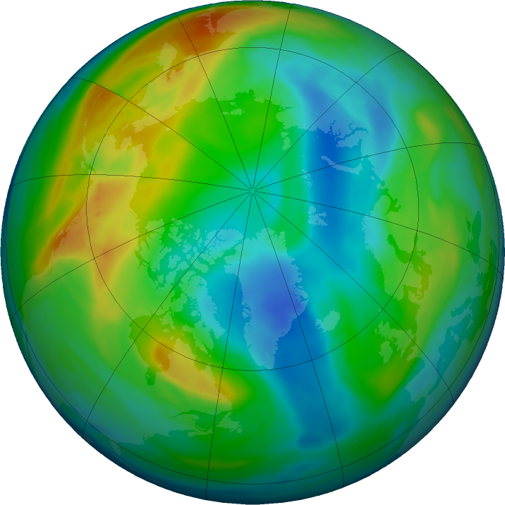 Arctic ozone map for 30 November 2023